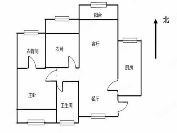 信德翡翠湾2室2厅1卫76㎡南北59.8万