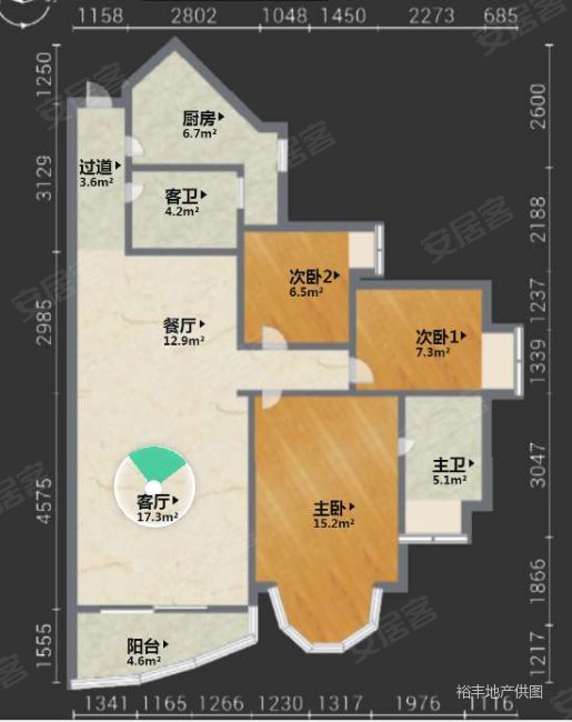 逸景翠园 3 房  110.88 方