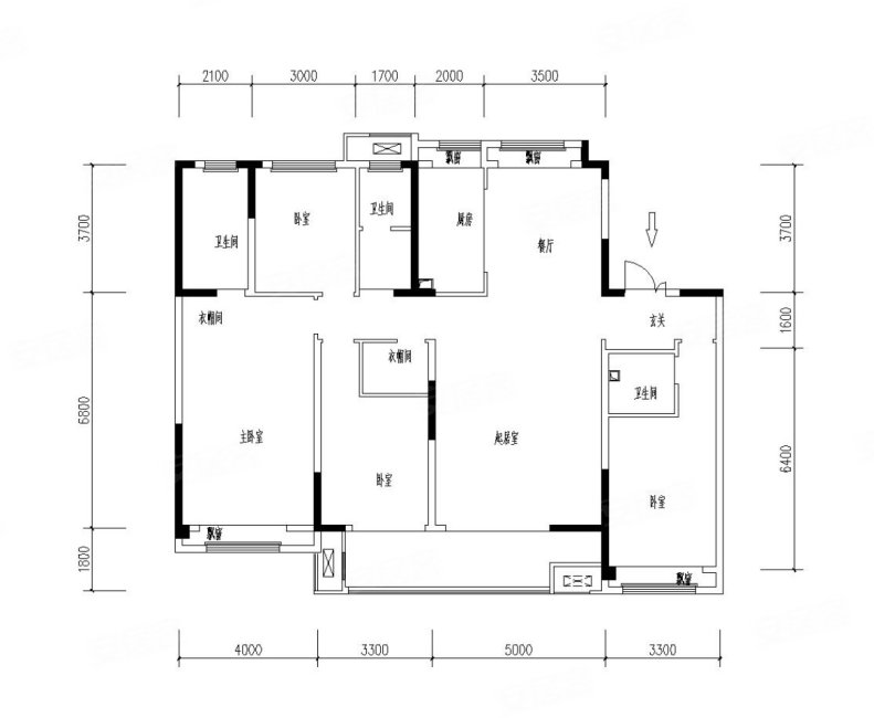 珑玺湾南区 188平四室 精装 落地阳台 三室朝阳
