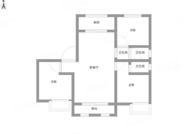 红钻公馆3室2厅2卫123.62㎡南北118万