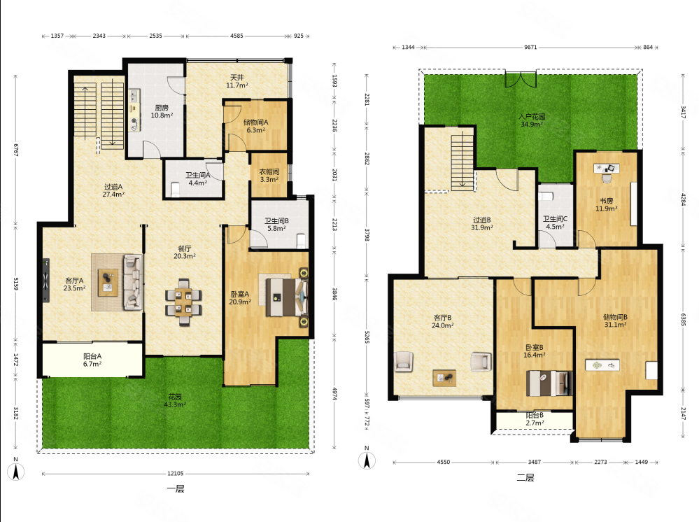 塘鹅租售江与城经典之作底跃洋房带前后私家花园约100多平