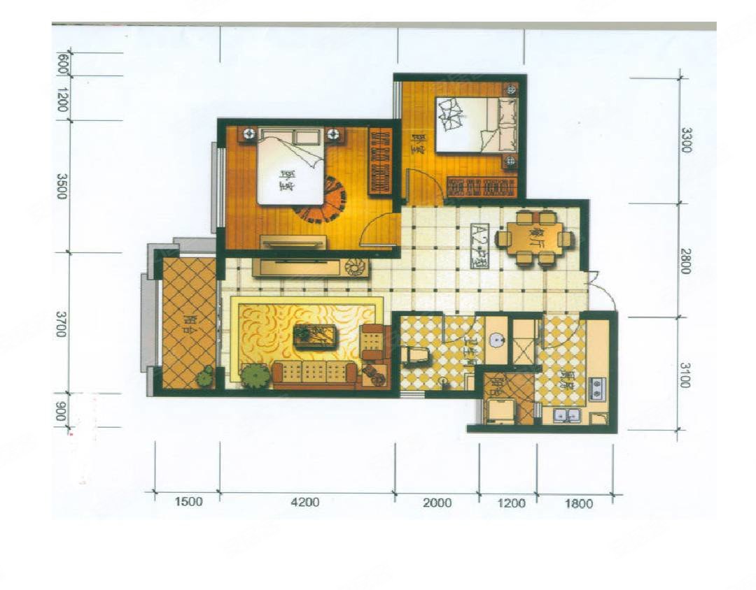东盟森林南区两室两厅一卫楼层位置采光好