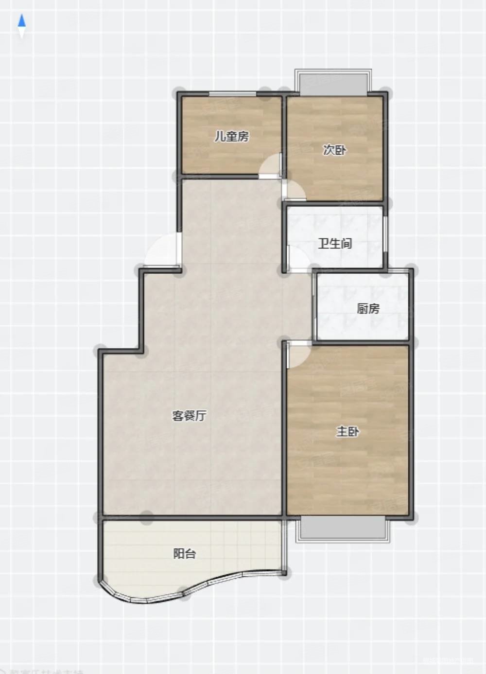 新东方世纪城2室2厅1卫86㎡南北45万