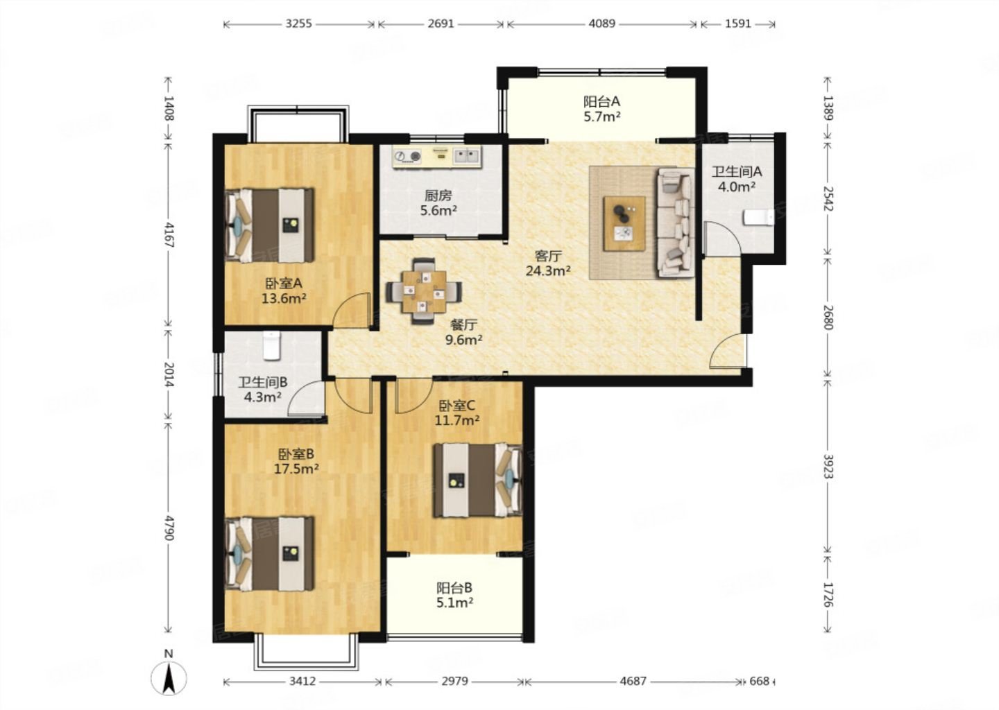 精罗马景福城一楼电梯房3室2厅房东急置换看房预约