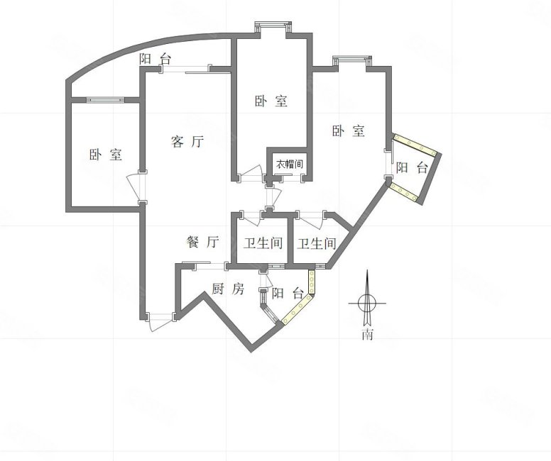 珠江华轩3室2厅2卫139㎡南北123万