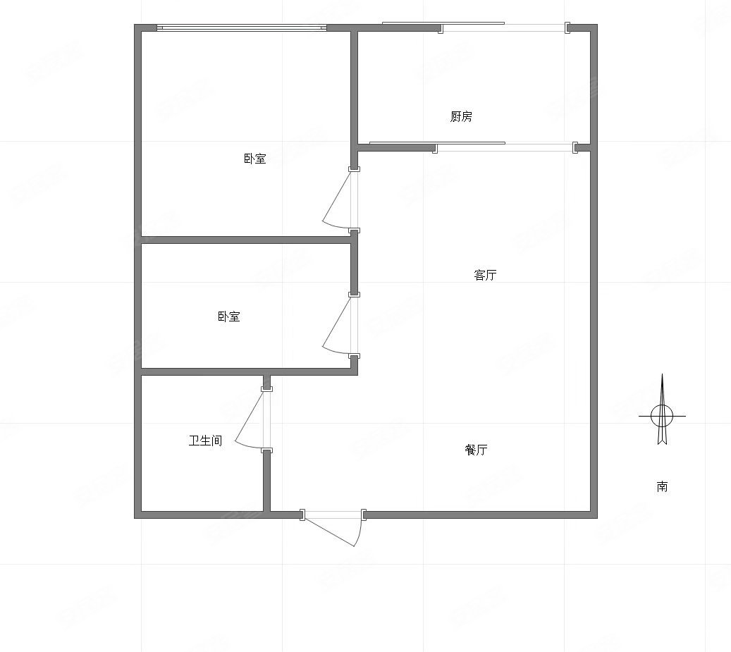 佳兆业滨江新城(商住楼)1室1厅1卫57㎡南北32万