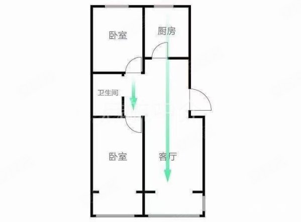 兴宫首山湖2室2厅1卫92㎡南北55.8万