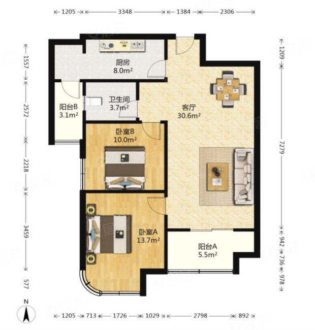 大寨路融侨城精装两室 全明户型 中间楼层 居住舒适 随时过户