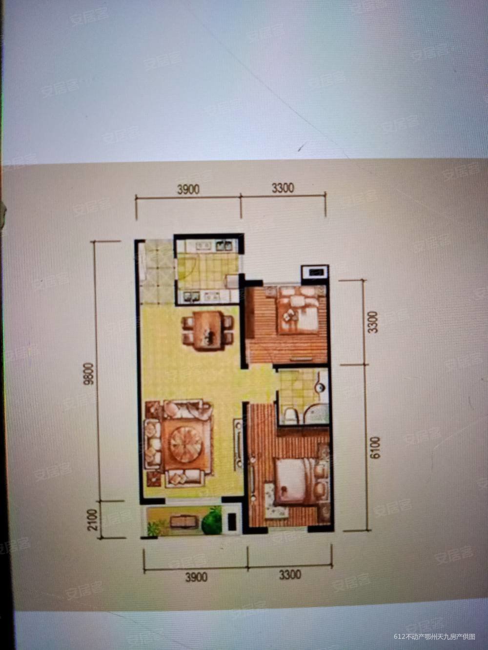昊城景都2室2厅1卫94㎡南北48万