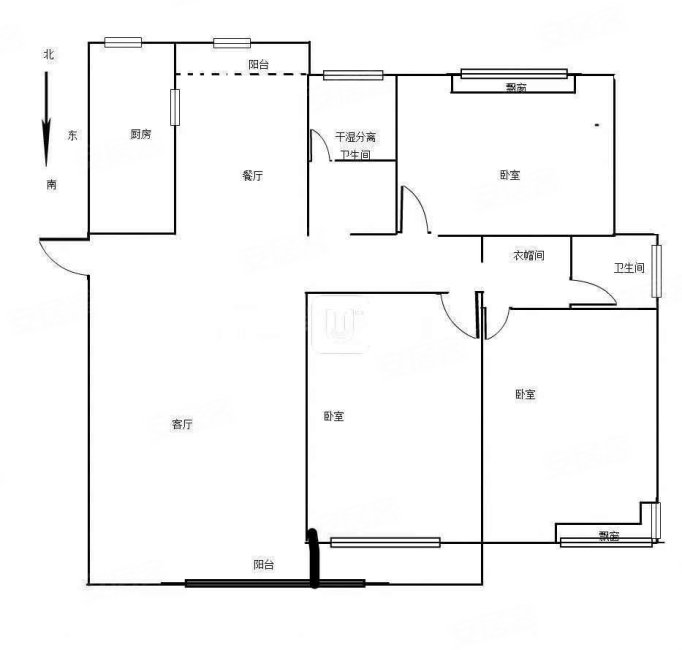 政和花园D区3室2厅2卫145㎡南北124万