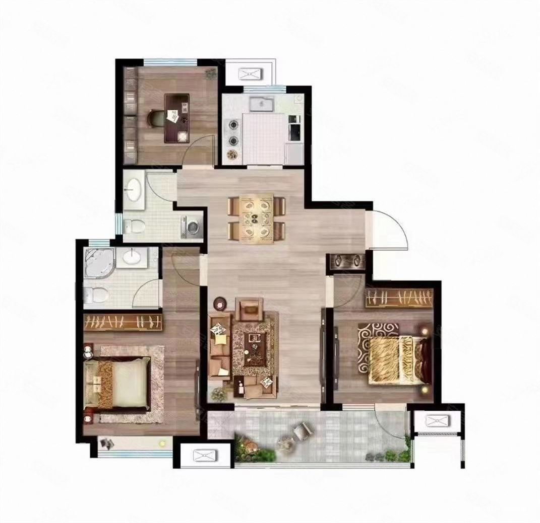 润企润景城3室2厅1卫107.78㎡南北69万