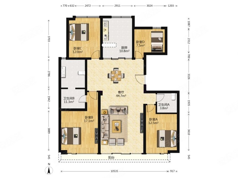 绿城西山燕庐洋房四居,准新房未居住过,绿城精装交付