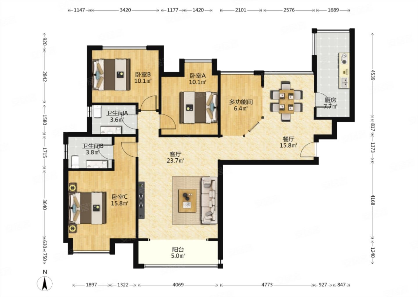 曲江畔中海熙岸南三室急售