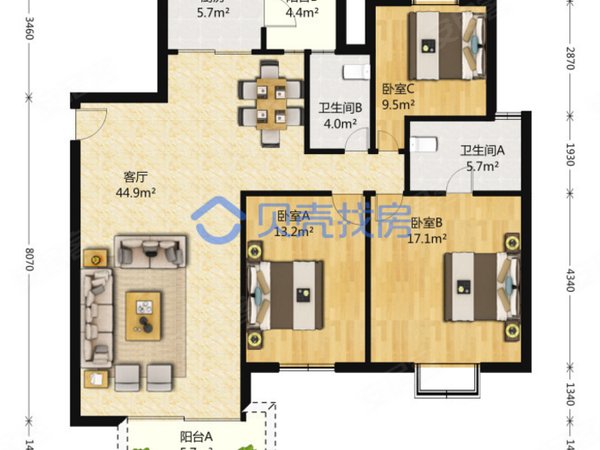 【多图】玲珑湾花园十一区,玲珑租房,玲珑湾花园十一区 3室2厅1卫 136