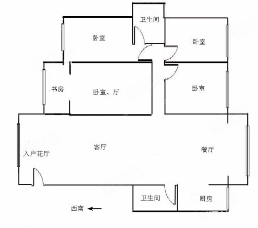 花香十里4室2厅2卫153㎡东西210万