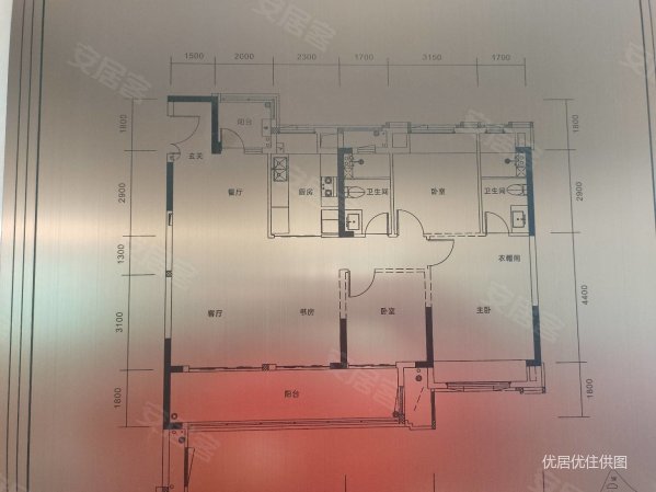 楚天都市壹号院3室2厅2卫128㎡南北85万