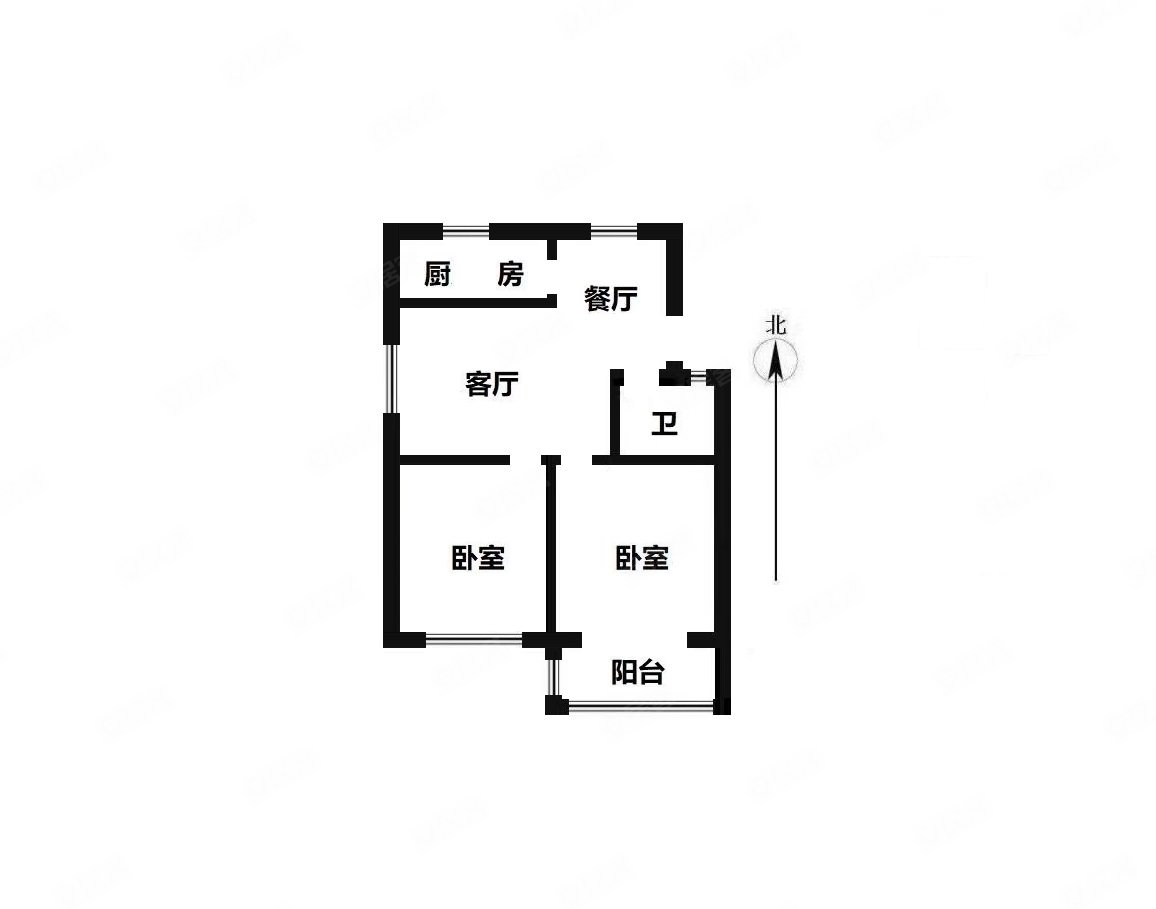 万泰佳苑2室2厅1卫90㎡南北47万