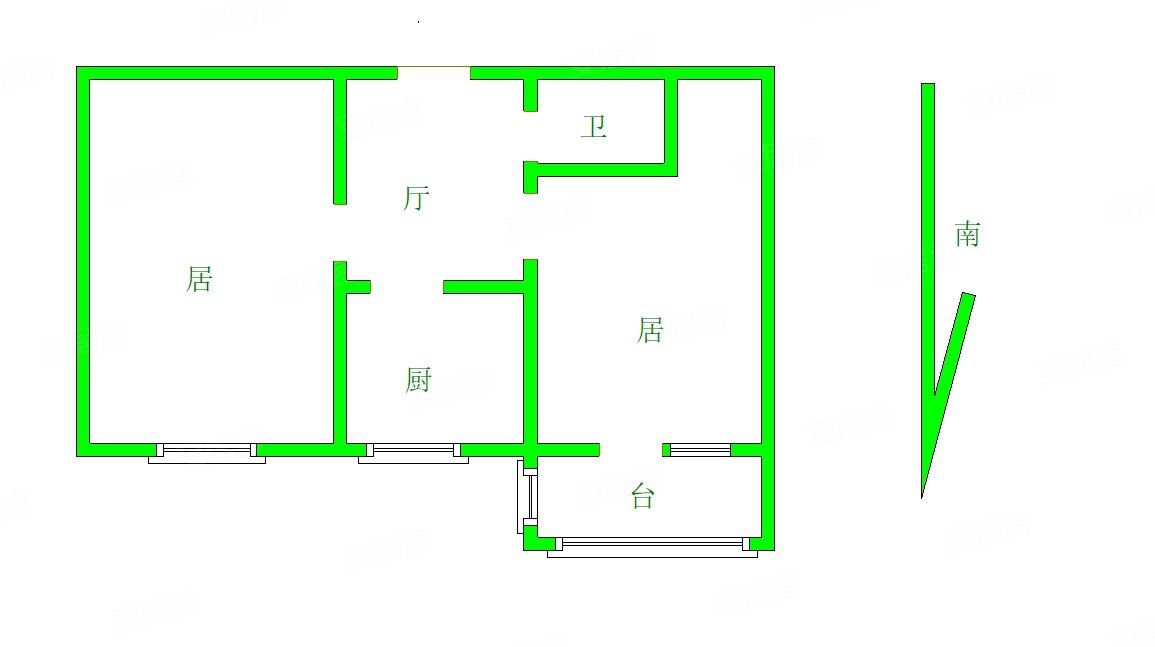 轻纸楼2室1厅1卫37.12㎡南176万