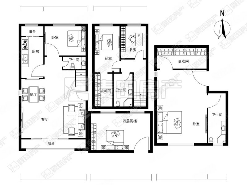 CLASS果岭里4室2厅3卫218.28㎡南北2550万