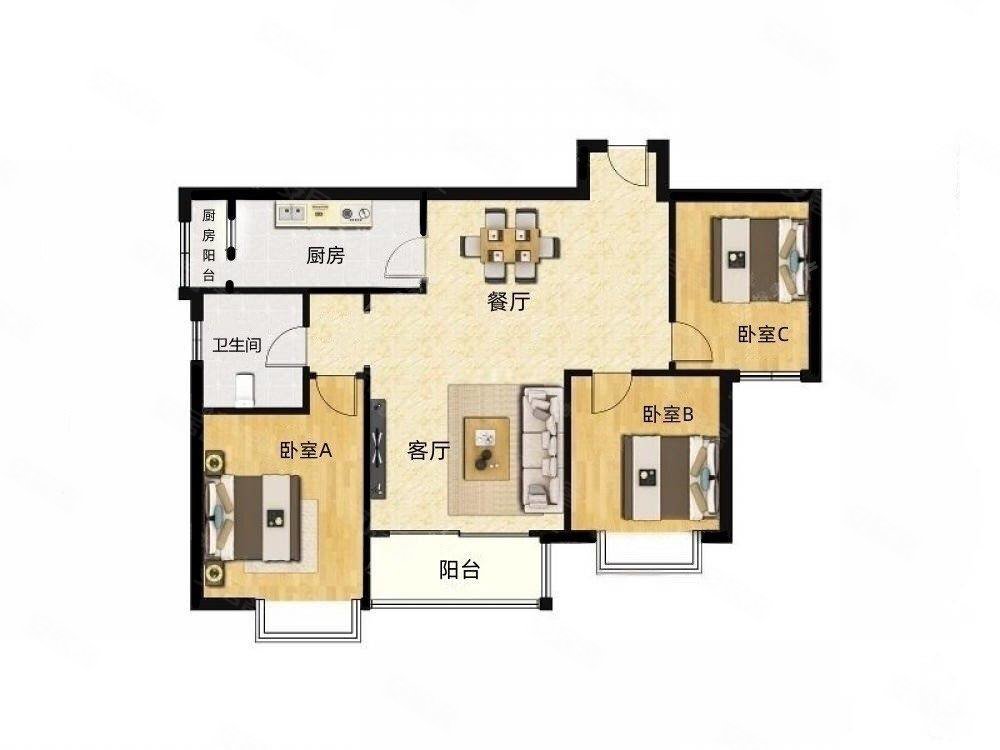 全南三房户型赠送一个房间房东诚心卖