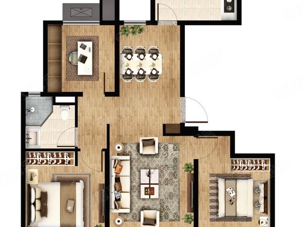济南历下cbd城投伴山居城投伴山居小区 工业南路 精装修三居室 可三人