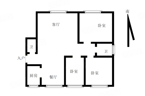 移动家园C区3室2厅2卫150㎡南北82万