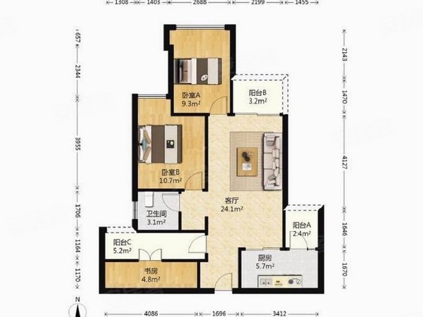 重庆江北北滨路融景城臻苑江北区 融景城臻苑 三房  现房,随时看房