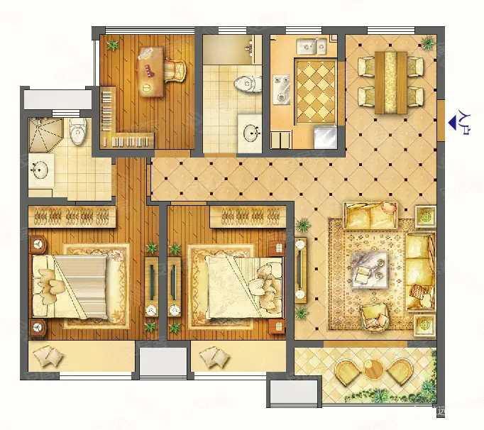 中海珑湾三房两卫全新毛坯户型方正诚心出售