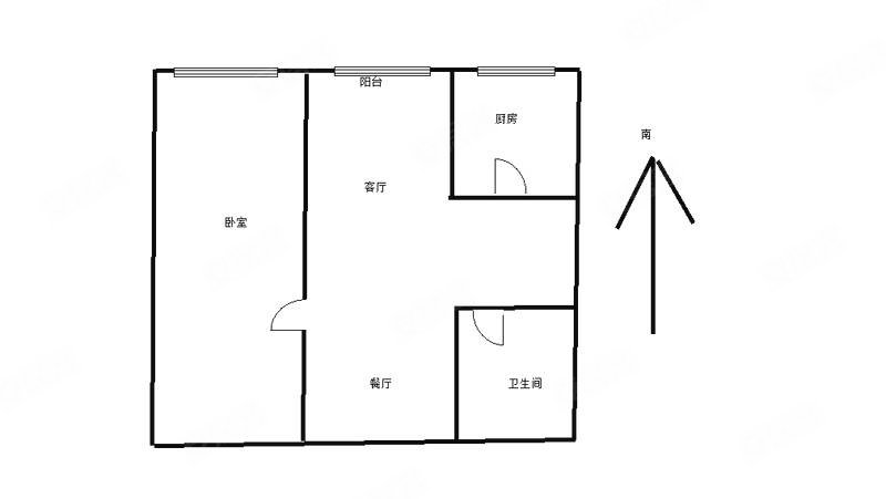 金色世界湾(b区)1室1厅1卫51.31㎡南北42.8万
