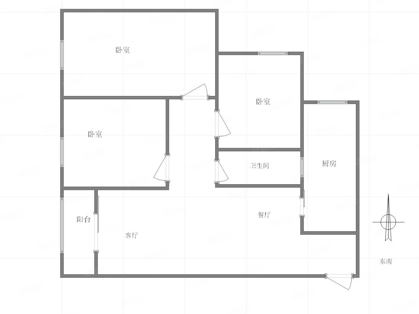 银翔盛世华庭3室2厅1卫89㎡南北45万