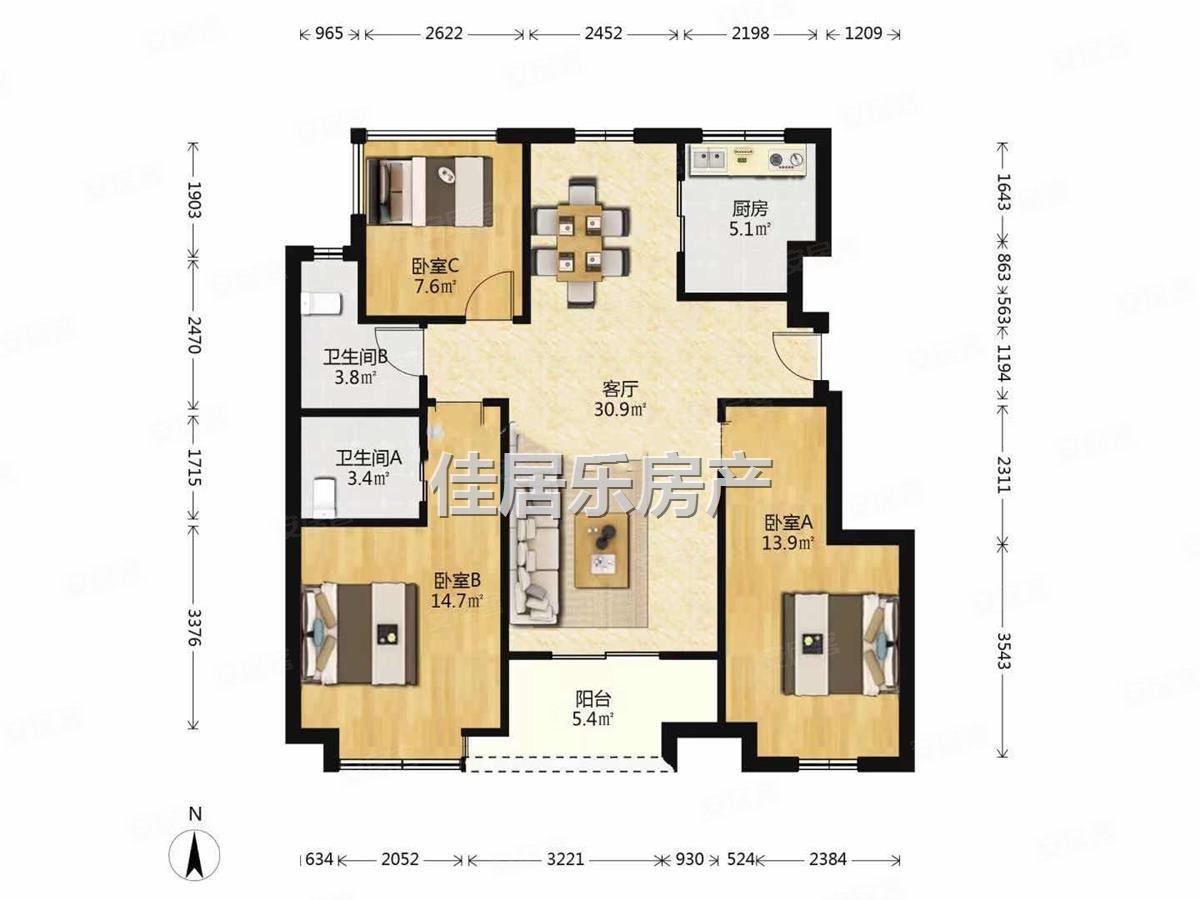 融创臻园 五桥雨山路 龙湖 人车分流 飞机户型,融创臻园二手房,220万