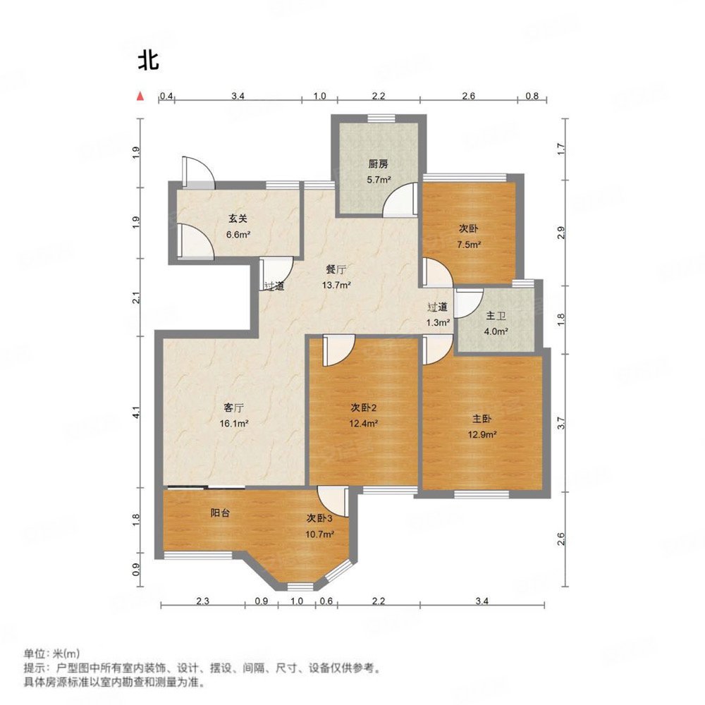 好房出售一梯一户立德,红谷新城二手房,148万,3室2厅,1卫,106平米