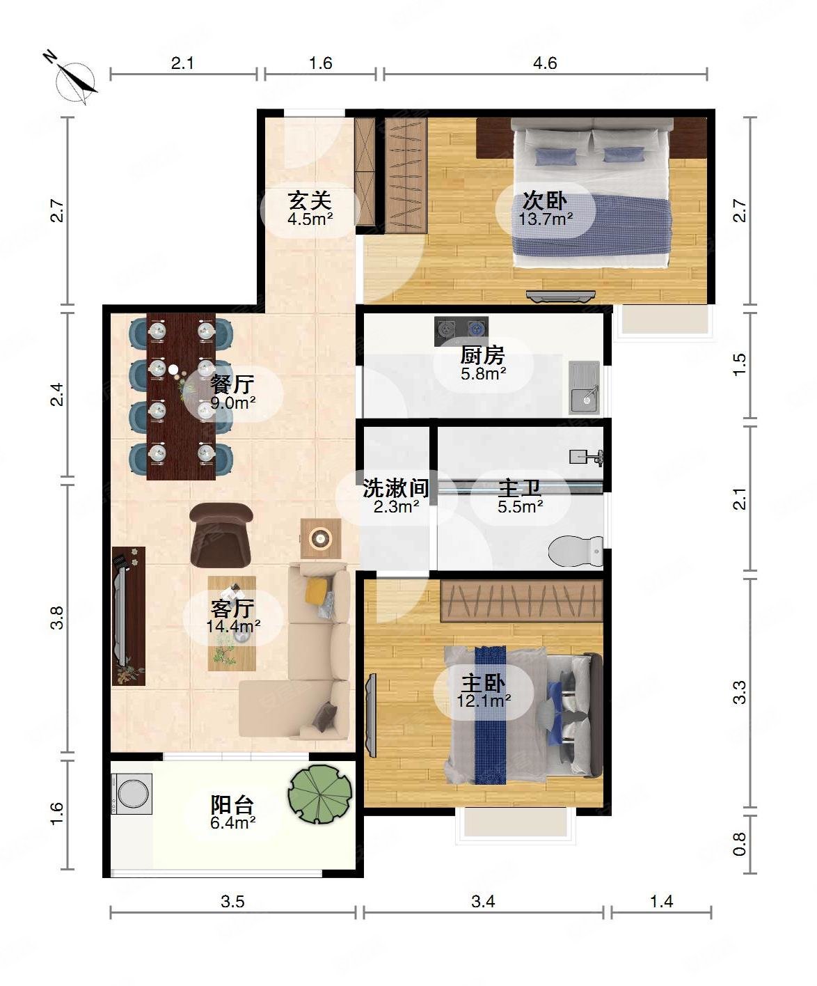 (精装好房)地铁商品房 满二 户型通透 拎包入住 随时看房,香水湾二手