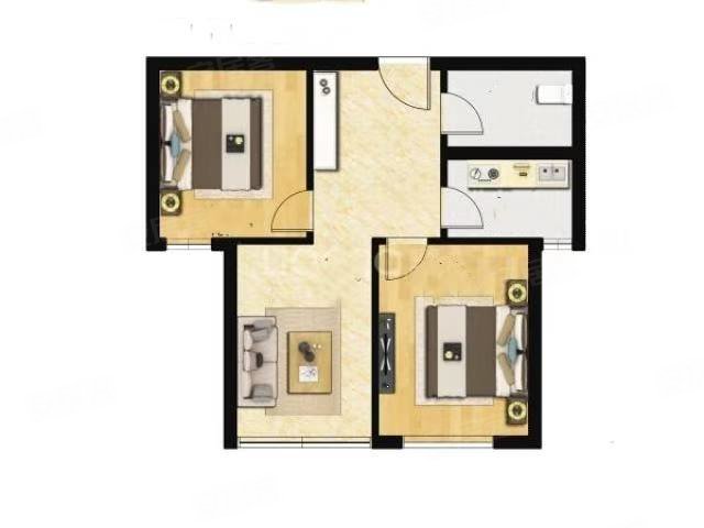 盘古新天地2室2厅1卫102㎡南北85.6万