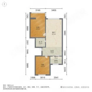 紫园小区2室2厅1卫72㎡南北14万