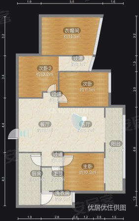 保利凤凰湾澜湾组团3室2厅1卫98㎡南北88万