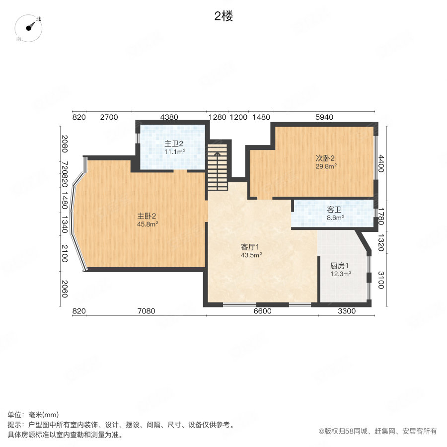 铭仁别墅小区5室3厅2卫242.06㎡南北640万