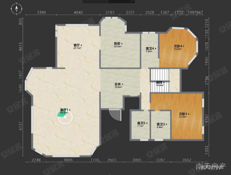 日湖花园(别墅)6室2厅5卫769.2㎡南北3660万