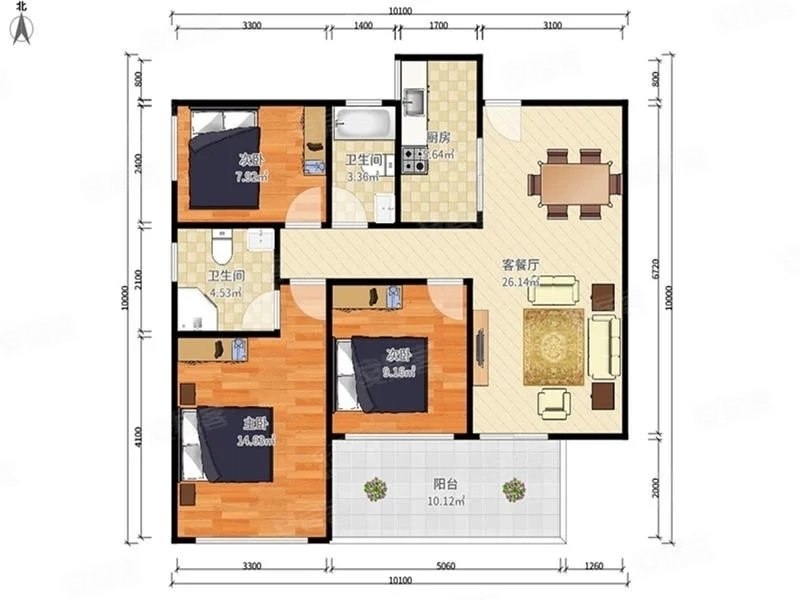 商业配套成熟 装修好 南北通透 电梯房 次新房 三居150,融创公园首府
