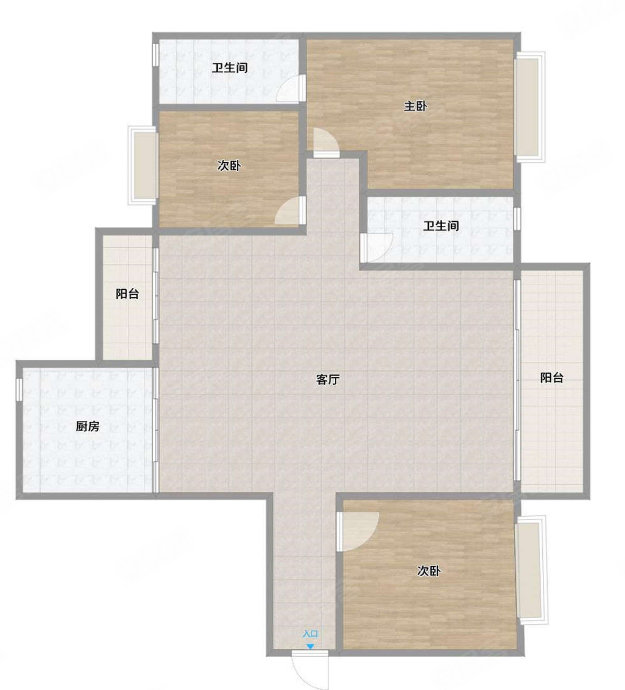 永恒朗晴3室2厅2卫89.39㎡南北95万