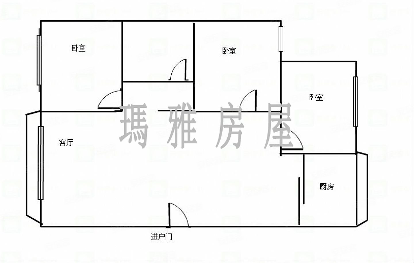 阳光丽景公寓3室2厅1卫96.96㎡南北65.8万