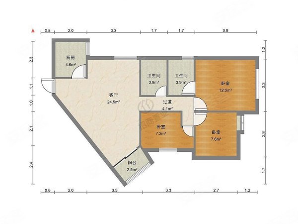 多图 华彩花园 蛇口租房 华彩花园蛇口网谷旁电梯95平三房2卫家私齐全拎包入住 南山租房 深圳58安居客