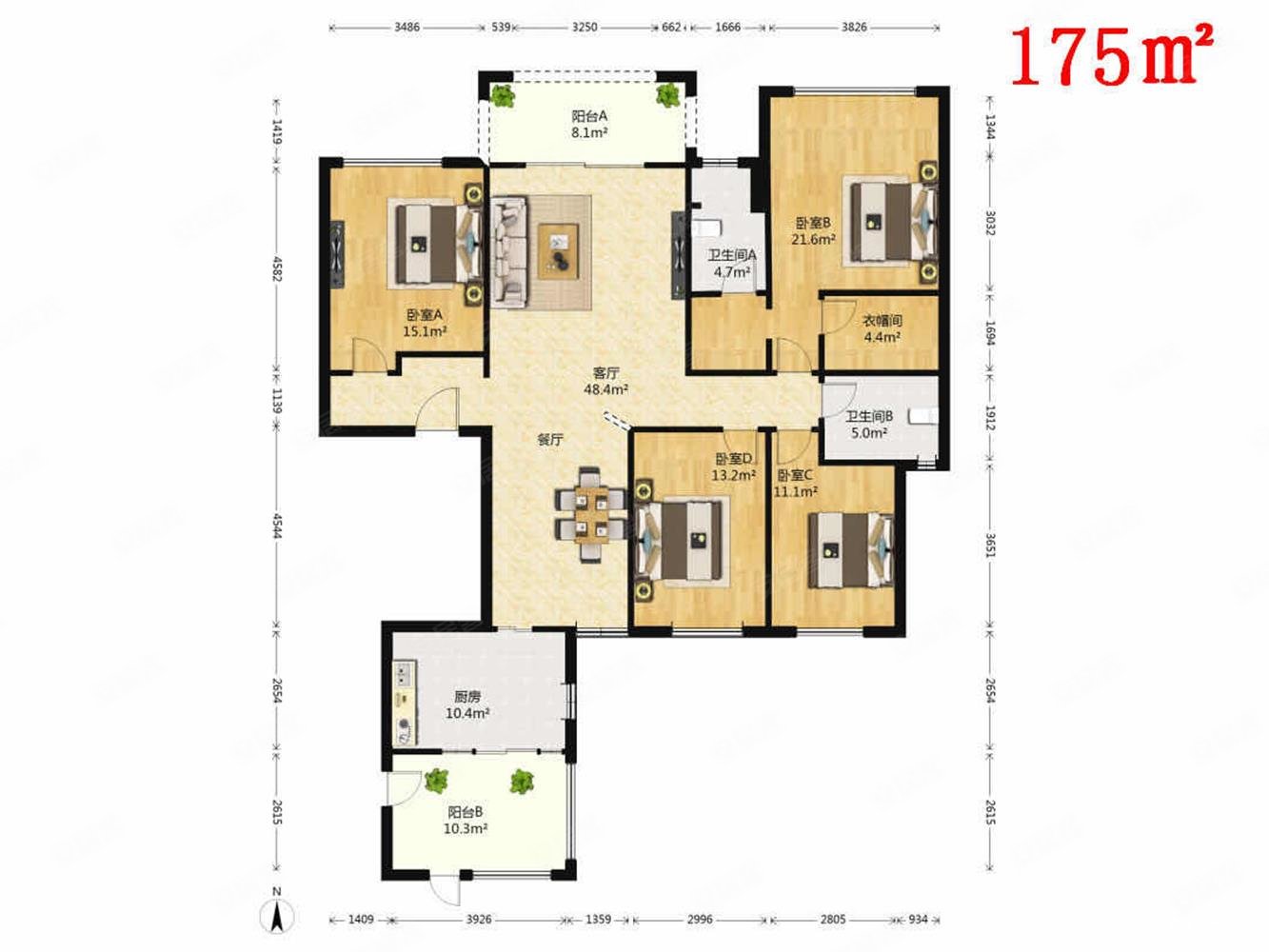 城南一号精装四房户型方正楼层适中中庭美景无遮挡