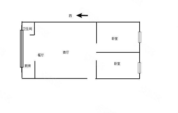 植物研究所宿舍(五华)2室2厅1卫59.74㎡东西57万