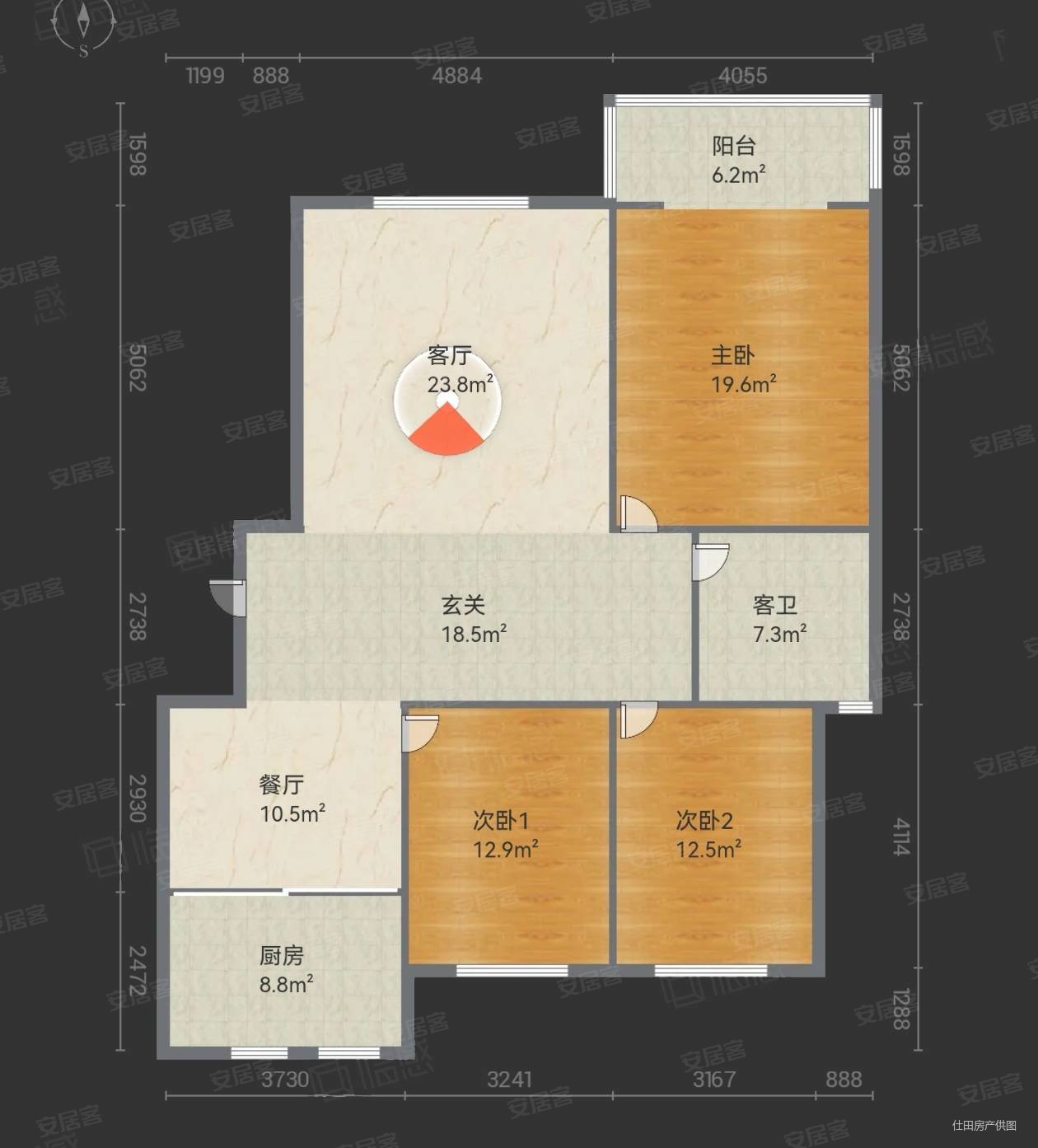 上峯壹品3室2厅1卫136㎡南北93.8万