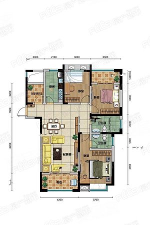 长安锦绣雅苑3室2厅2卫98㎡南北43.8万