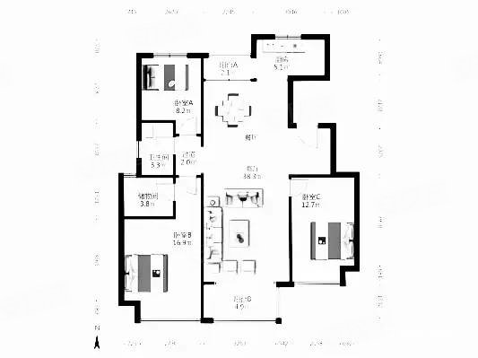 城开首府3室2厅2卫125.6㎡南149万