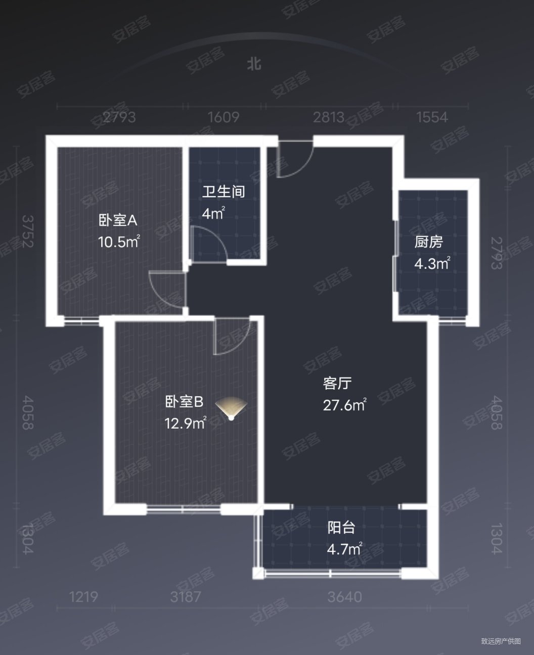 荣世星座2室2厅1卫88.88㎡南北60万