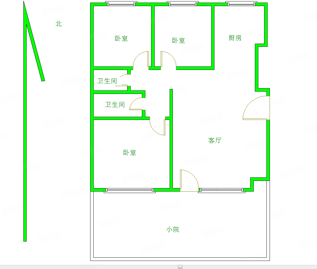 兴泰青橙部落3室2厅2卫125.28㎡南北135万