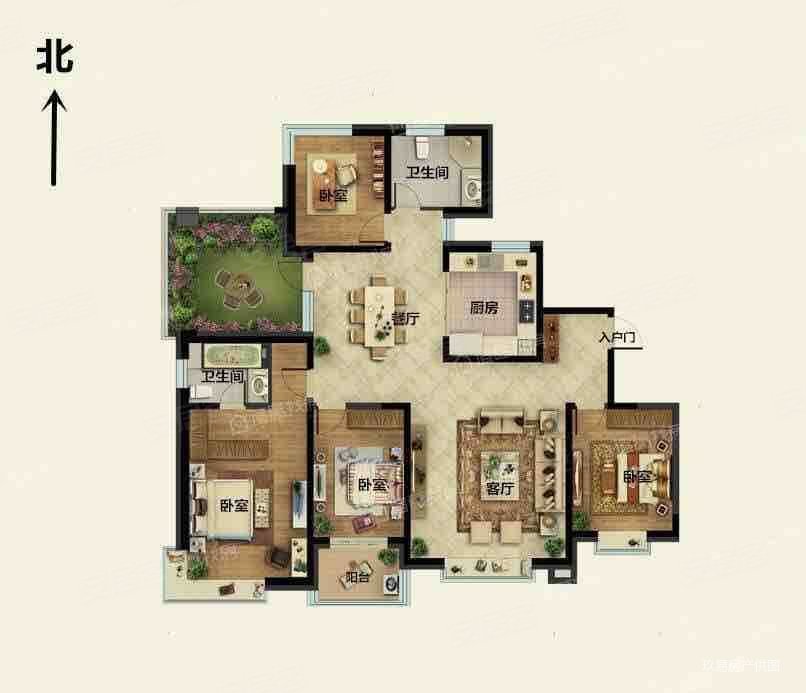 带空中花园齐润花园4室大平层带双车位小高层
